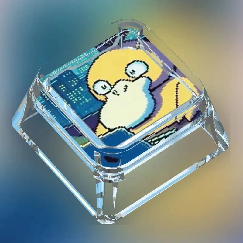 Creative Workman Style Pokémon Doll Transparent Single Keycap Cartoon Cute Snorlax Pikachu Cross Axis Mechanical Keyboard Keycap — image 9