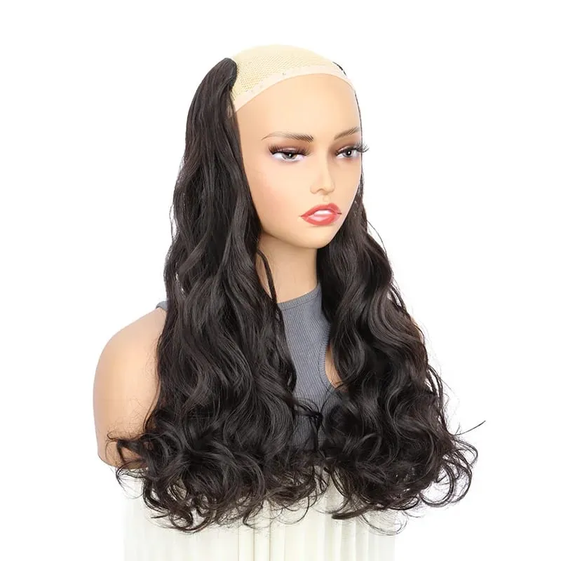 20Inch Synthetic Long Curly Wavy Hair Extension Fluffy Increase Volume Extension Hairpiece for Women Daily Use — image 10