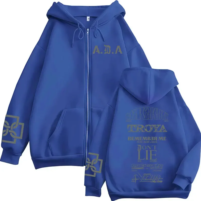 Rapper Duki ADA Tour Merch Zipper Hoodies Men's Women Clothing Zip Up Hooded Sweatshirts Fleece Oversized Pullovers Jackets Coat — image 3