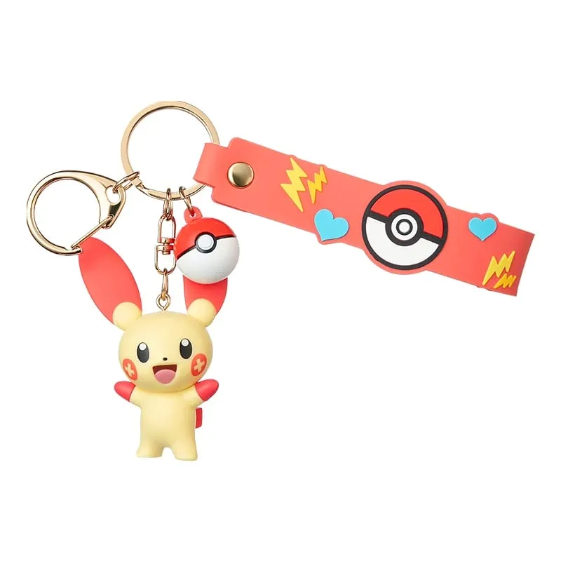 Ægte Pokemon Pikachu nøglering Gengar Morpeko Cubone Snorlax Mimikyu Anime Action Figur Legetøj Nøglering Duftvedhæng Gave