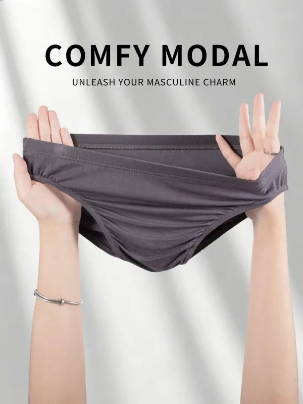 Men's Modal Ultra Thin Bare Feel Briefs, Low Rise High Elastic Breathable 3D Convex Pouch Underwear — image 29