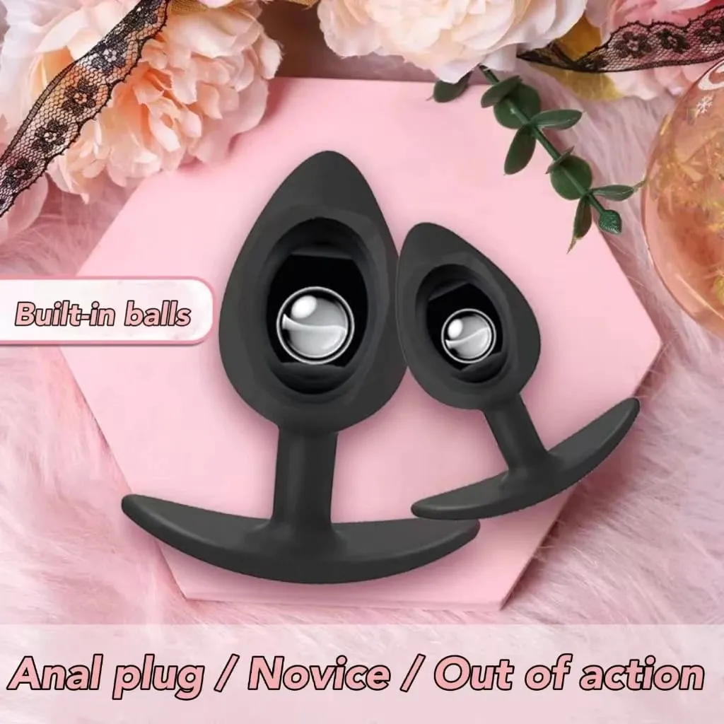 1pc Silikon Anal Plug Integrierte Kugeln Anfänger bis Senior Größe Gesäß G-Punkt Massage Erwachsene Sex Spielzeug — image 1