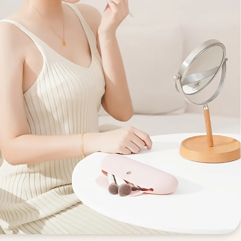 Silikonový cestovní držák štětců na make-up Držák přenosných kosmetických štětců proti vypadnutí na obličej Organizér pro jemné a elegantní nástroje na líčení