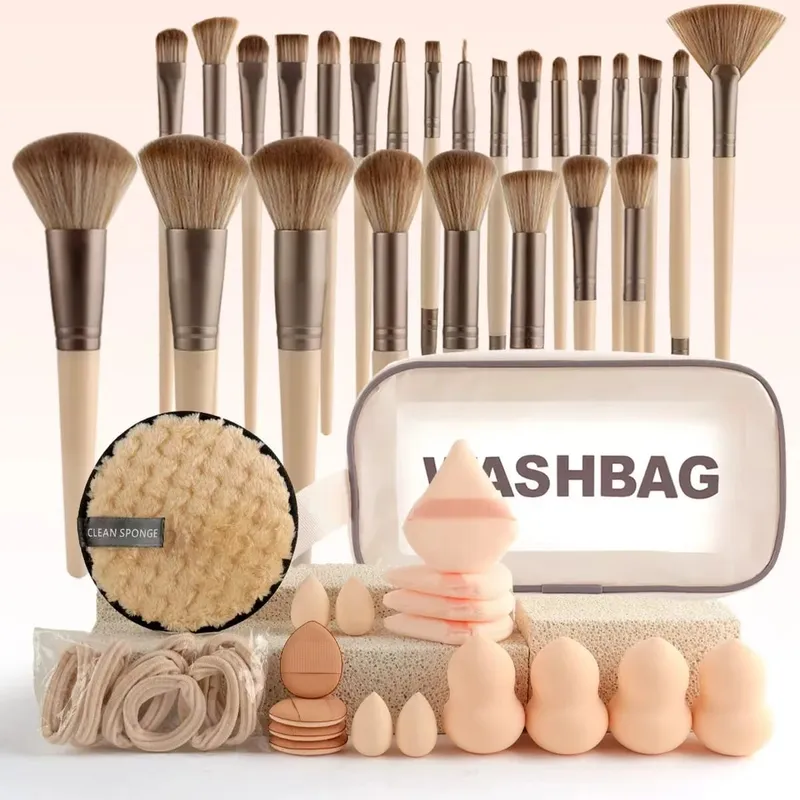 47Pcs Professional Makeup Brushes Set Beauty Tools Kit Portable Travel Cosmetic Bag Puff Toiletry Makeup Accessories Set — image 9