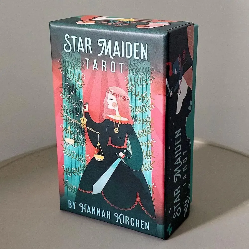 Jeu de Tarot Star Maiden, 78 cartes, esthétique, céleste, divin, dans une boîte rigide en deux pièces, Double gaufrage 12x7cm