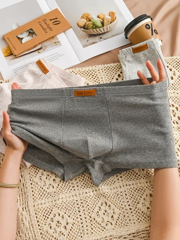 1 ชิ้นผู้ชาย Jacquard ชุดชั้นในสีทึบกางเกงบ็อกเซอร์ผ้าฝ้ายขนาดบวก 6XL ระบายอากาศได้สะดวกสบายชุดชั้นในกางเกงชั้นในเซ็กซี่ 3256812989647822
