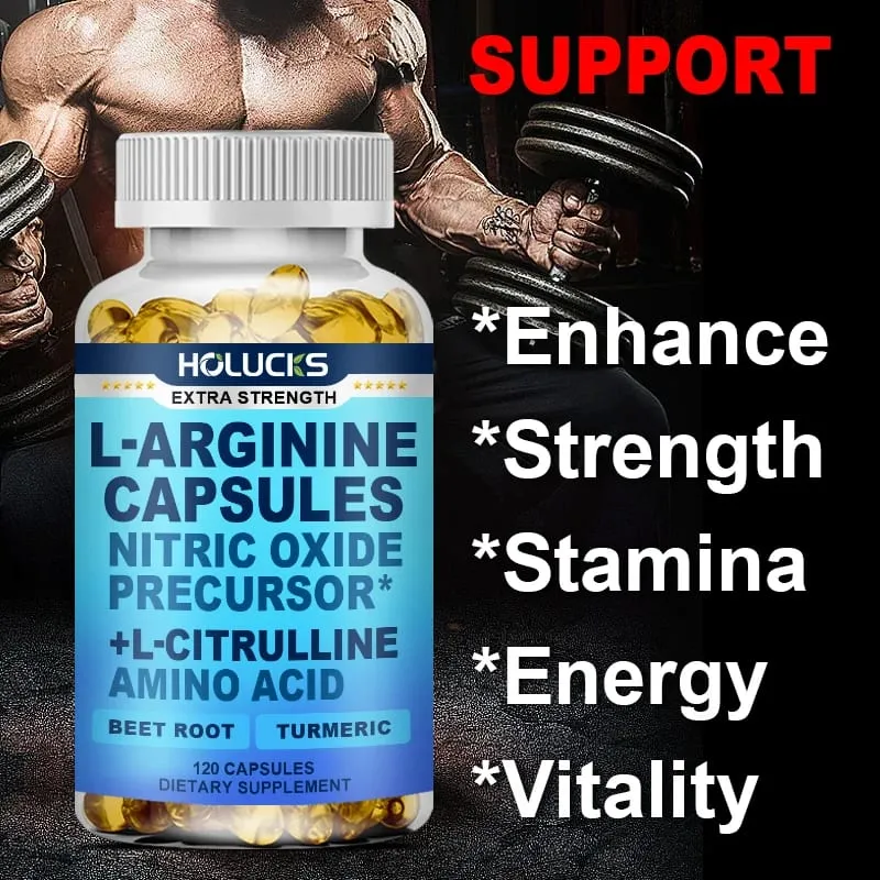 L-Arginine Capsules with L-Citrulline - Nitric Oxide Supplement for Performance Endurance and Muscle Support Vegan Non-GMO — image 3