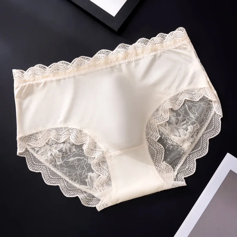 Men Sexy Luxury Ice Silk Briefs Scalloped Floral Lace Splicing 3D Contour Pouch Ultra Thin High Elastic Nightwear Underwear — image 17