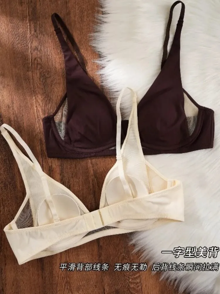 Sexy Deep V Rabbit Ear Bra Wireless Invisible Summer Bra for Women Thin Breathable Comfort Bralette Small Chest No Underwire — image 4