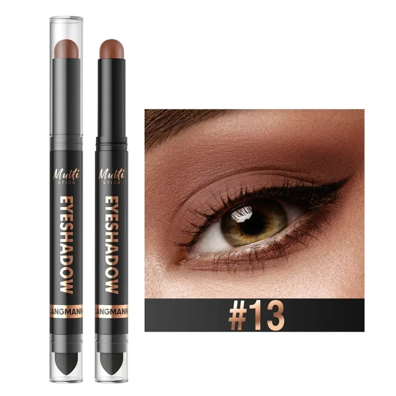 16 Colors Double Head Eyeshadow Stick Pearlescent Shimmer Brown High Waterproof Cream Eyes Shadow Pencil Long-Lasting Eye Makeup — image 8
