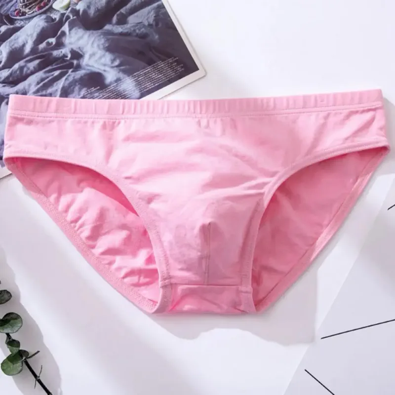 Cotton Briefs Adult Man Briefs Stretchy Breathable Solid Color Male Underwear Low Waist Cotton Underpants Plus Size Men Cotto — image 7