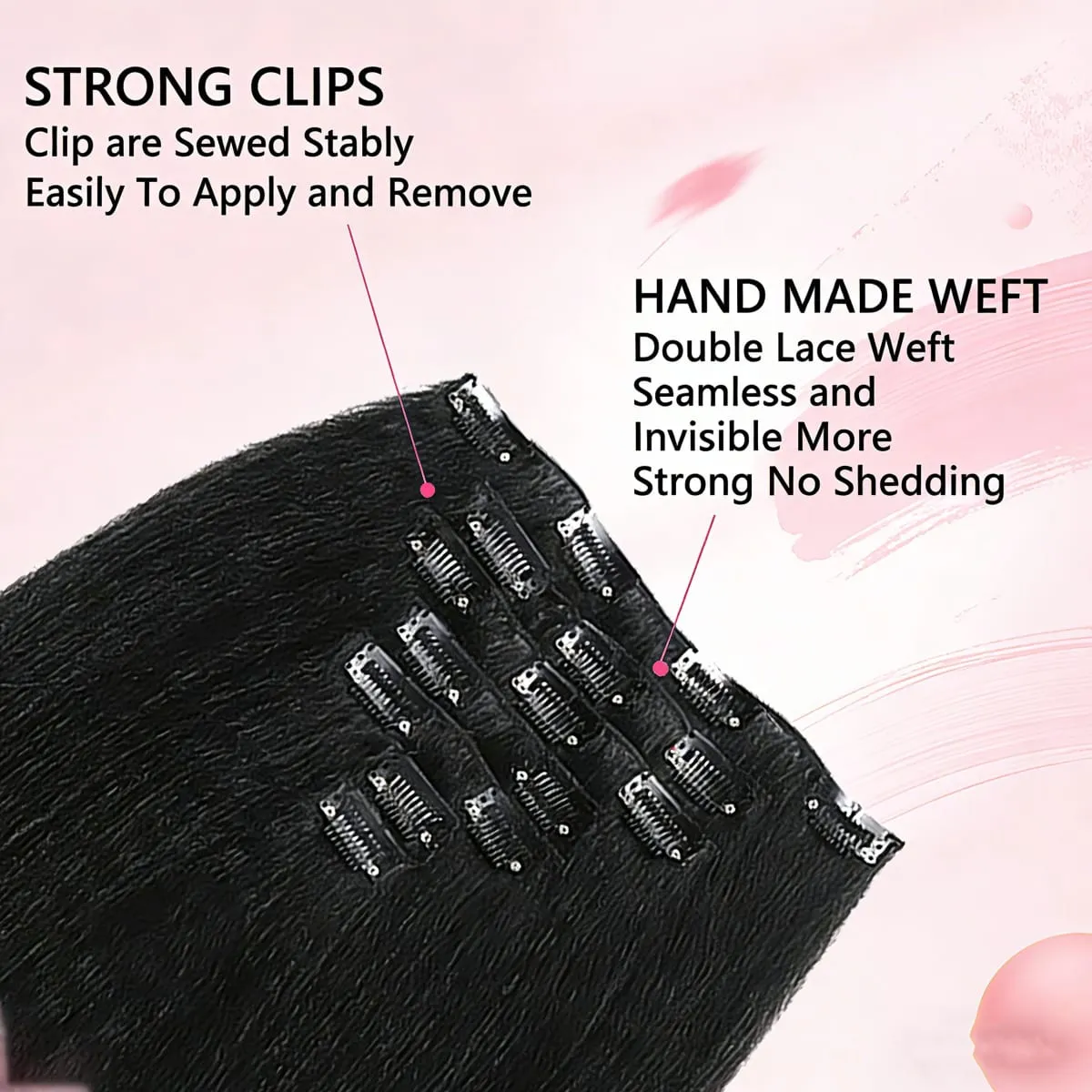 Yaki Straight Clip in Hair Extensions Synthetic hair 7Pcs hair Clip in for Women Soft Hair Everyday Special Events Easy to Style — image 5