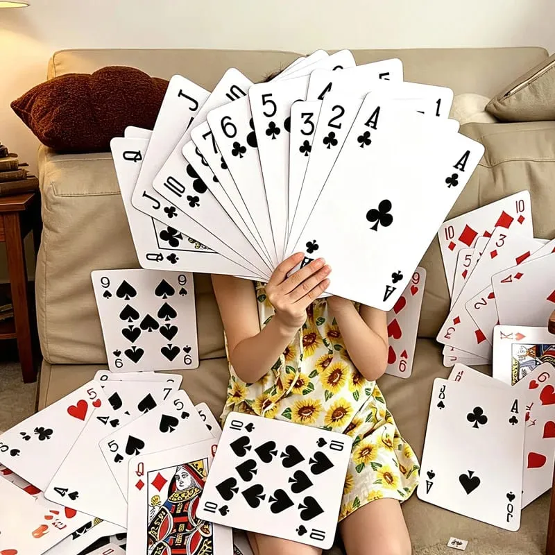 Giant Playing Cards Jumbo Size Oversized Carnival Birthday Wedding Party Favors Fun Challenges Company Team Building Games Props