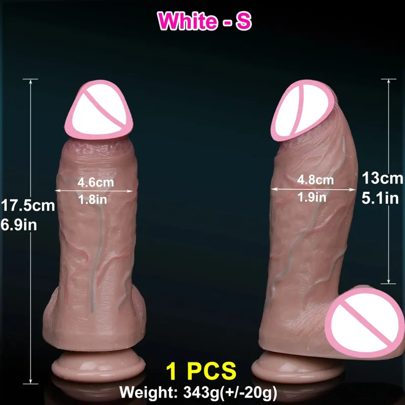 ผิวที่สมจริงนุ่มหนาDildoซิลิโคนคู่อวัยวะเพศชายขนาดเล็กผู้หญิงMan Anal Sex Toyดูดถ้วยDick Big Glans Masturbators Cock — image 11