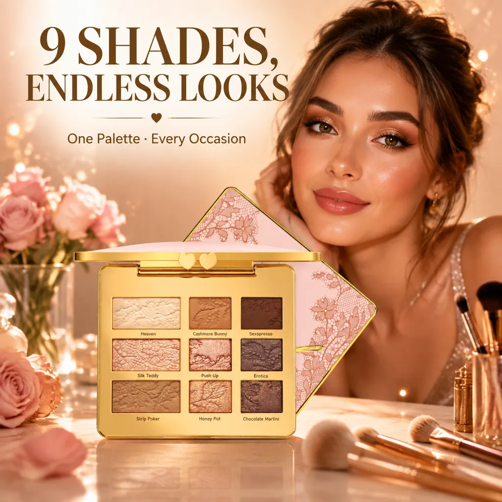 Cute Chic 9 Color Eyeshadow Palette Matte Shimmer Eyeshadow Powder Mini Portable Travel Makeup Palette Versatile Eye Shadow — image 2