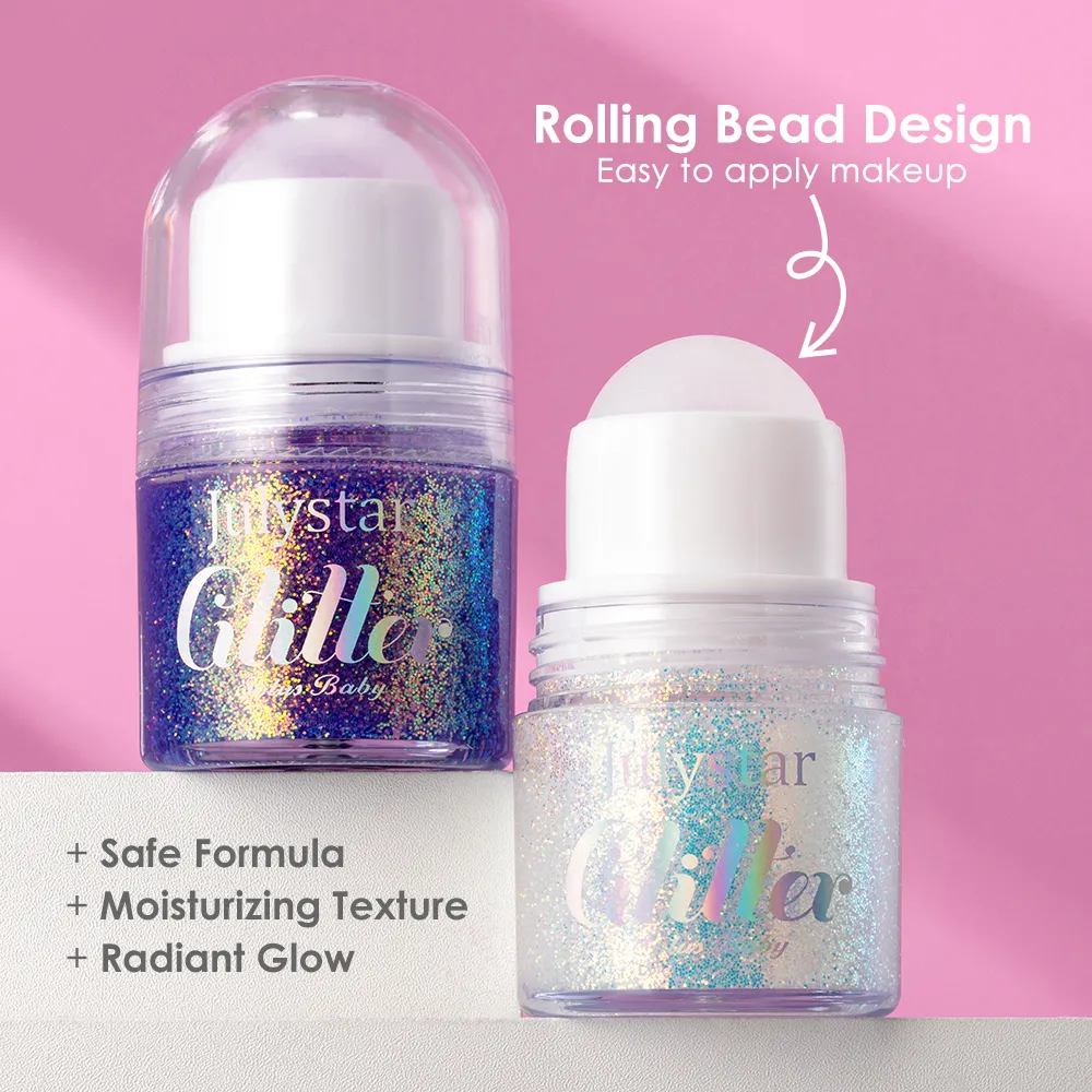 Rolling Sequins Glitter Gel Face Body Painting Shiny Liquid Green White Pearl Gloss Eye Shadow Brighten Stage Makeup Decoration