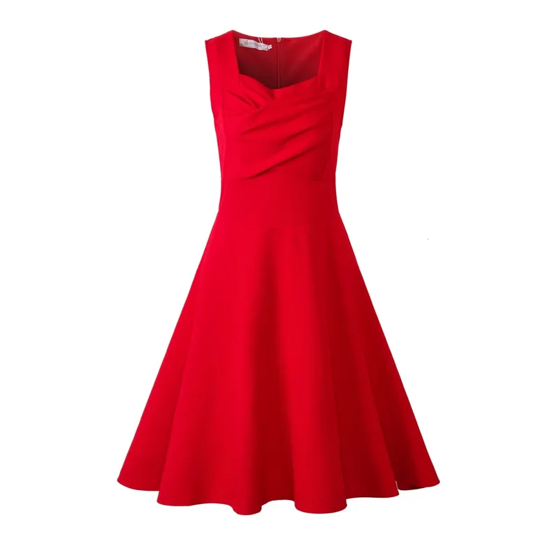 Hepburn Style Vintage Dress New Women Sleeveless Large Swing Sexy Party Dress — image 9