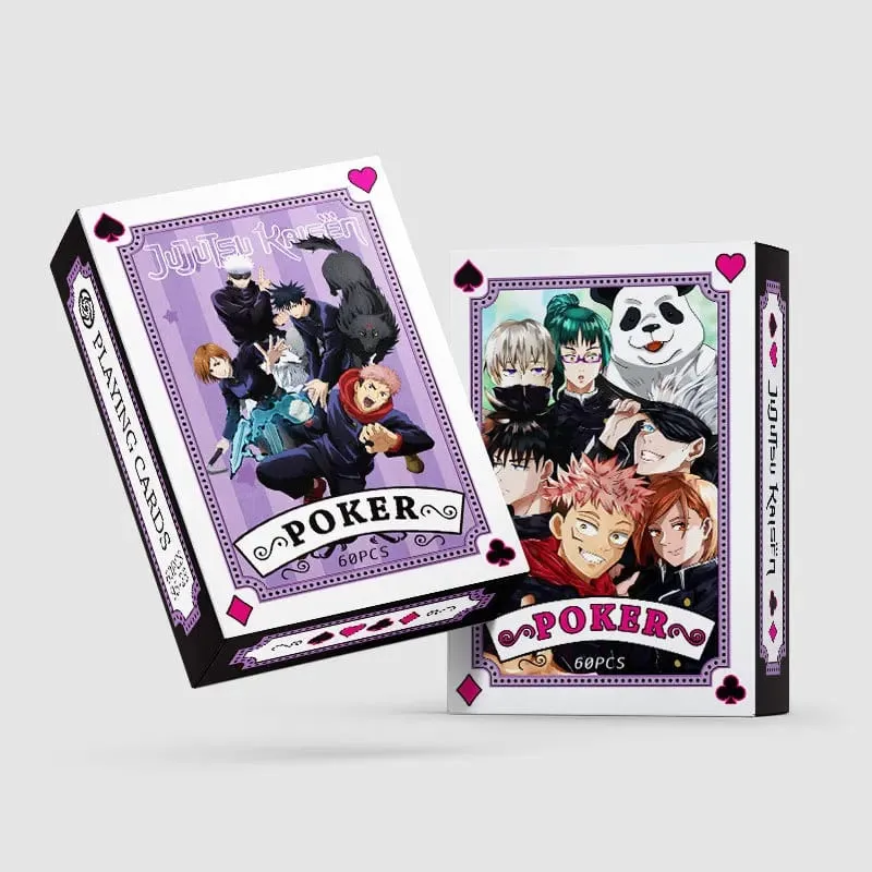 Anime Poker Toy Jujutsu Kaisen Board Game Cards Gojo Satoru Itadori Yuji Cosplay Hardcover Gift