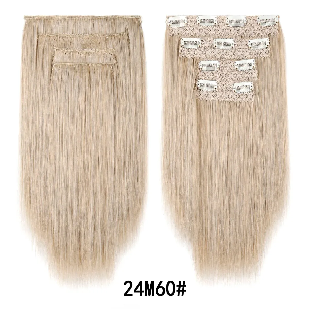 Clip In Hair Extensions 4Pcs/set Full Head 12 Inch Straight Short Synthetic Highlight Hair Extensions For Women Daily Use