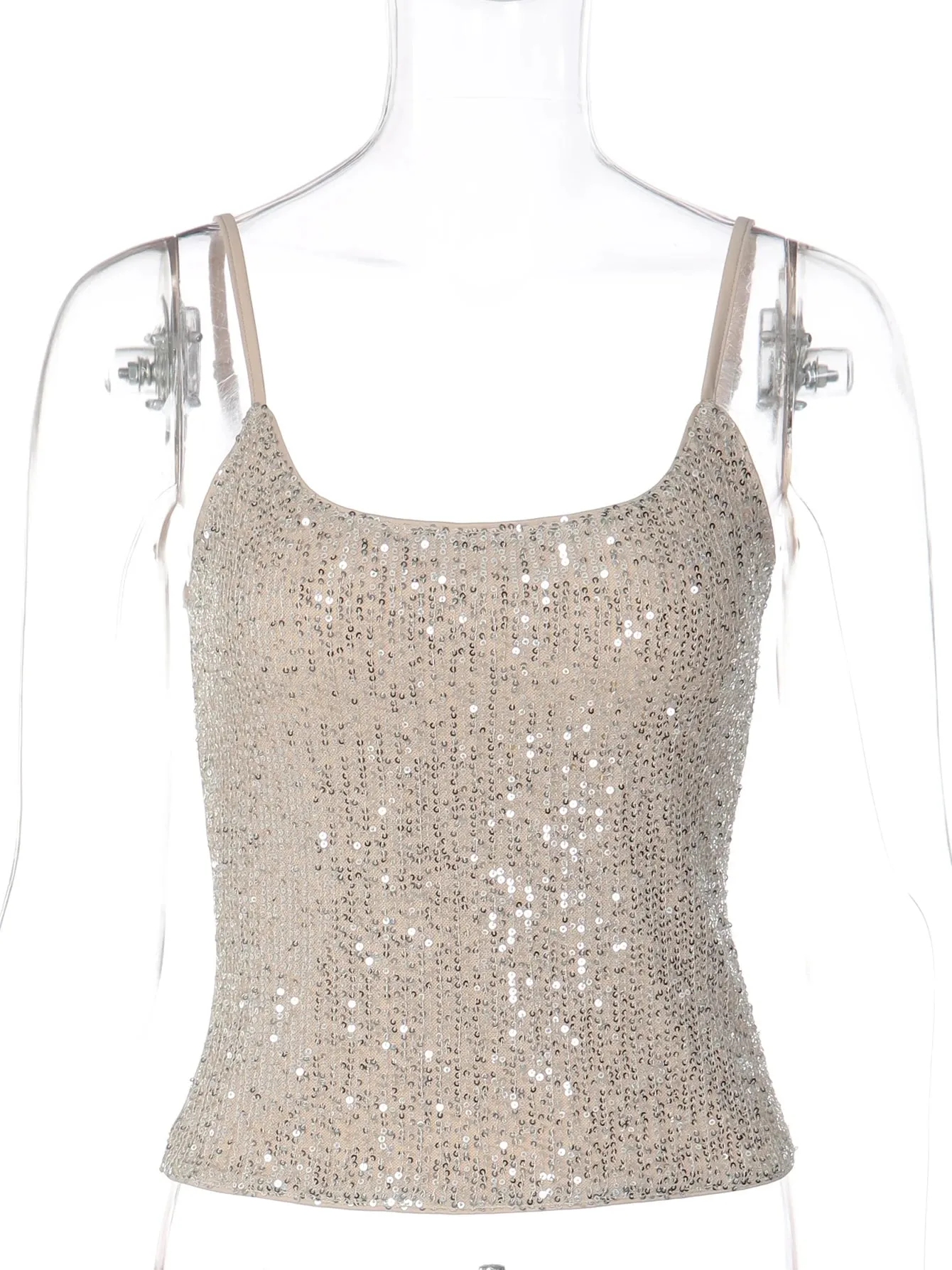 Dulzura Sleeveless Backless Sequins Slim Fit Camisole Women'S Sexy Casual Versatile Y2K Top Beach Party Vacation Summer Clothes — image 6