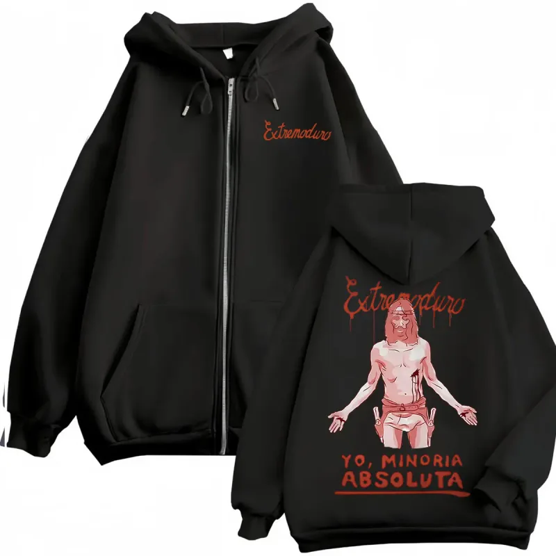 Band Extremoduro Yo,minoria Absolvta Zipper Hoodies Men Women Fashion Gothic Retro Jacket Sweatshirt Casual Fleece Zip Up Hooded — image 1