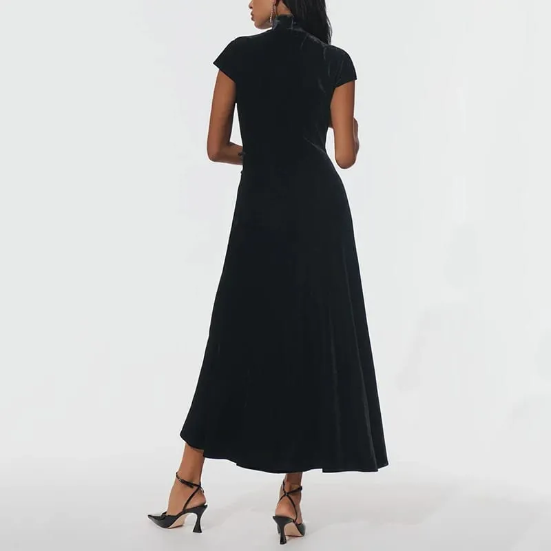 Retro Chinese Style Waist Cinched Cheongsam Slim Fit Dress Girl Slit Temperament Dress New Ins Fashion — image 3
