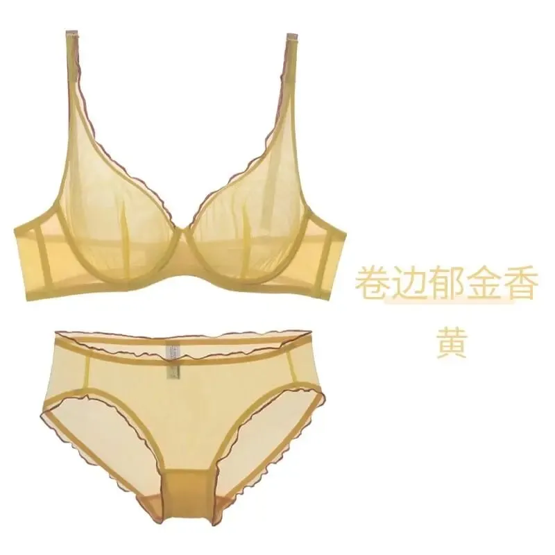 Ensemble de Lingerie Non rembourré pour femmes soutien-gorge Push Up bonnet complet soutien-gorge Push Up léger d'été pour femmes soutien-gorge de soutien Ultra mince meilleur vendeur — image 15