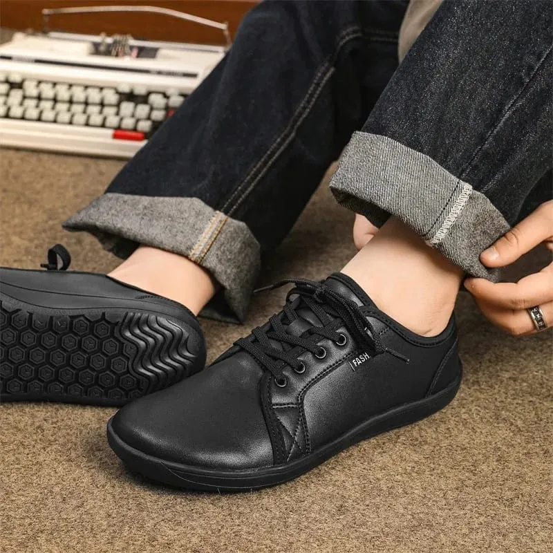 2025 ใหม่ Minimalist รองเท้าสำหรับผู้ชายผู้หญิงกว้าง Toe Barefoot Zero Drop รองเท้าสบายๆหนังเทียมน้ำหนักเบาเดินรองเท้าผ้าใบ
