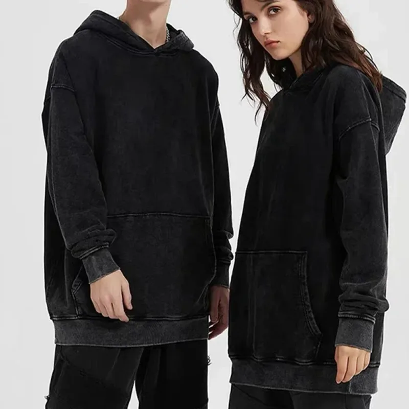 Hit Me Hard and Soft Washed Hoodies Vintaj Cotton Hooded Pullover Lelaki Wanita Longgar Kasual Gothic Sweatshirt Y2K Coat Unisex