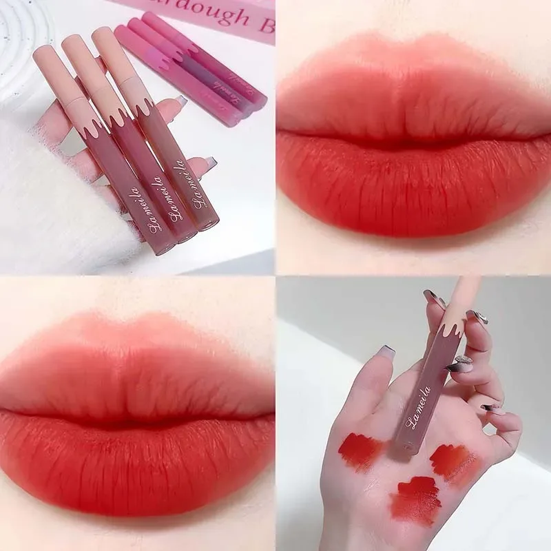 6color Velvet Matte Lip Gloss Waterproof Non Stick Cup Silky Matte Hawthorn Red Lipgloss Sexy Lip Makeup Cheap Lipstick Cosmetic — image 4