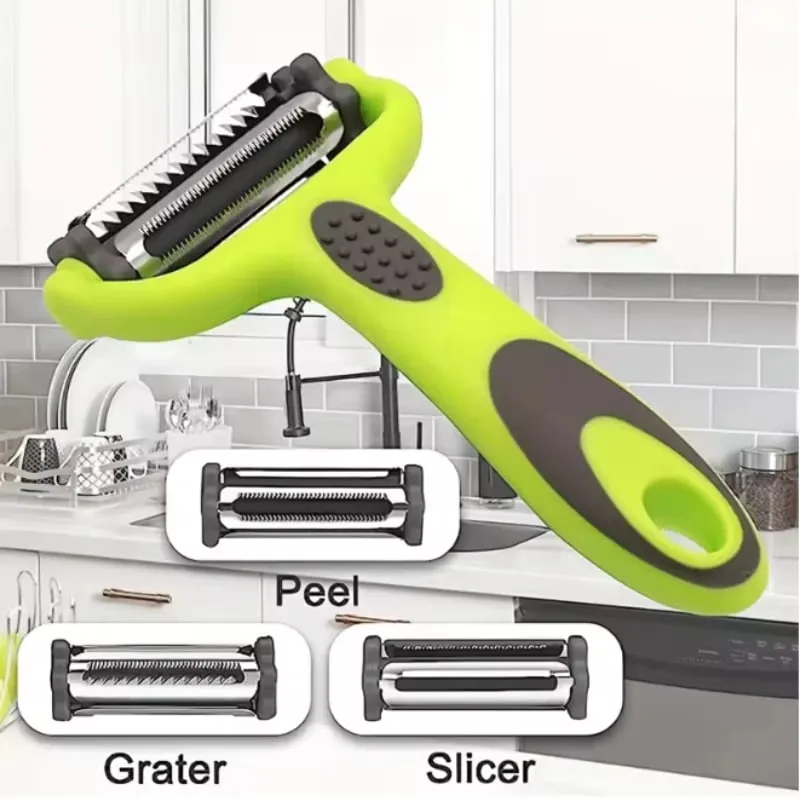 Multifunction Peeler Three in One Slicer 3 in 1 for Melon Potato Vegetable Fruit Peelers Durable for Carrot Cucumber Grater — image 1