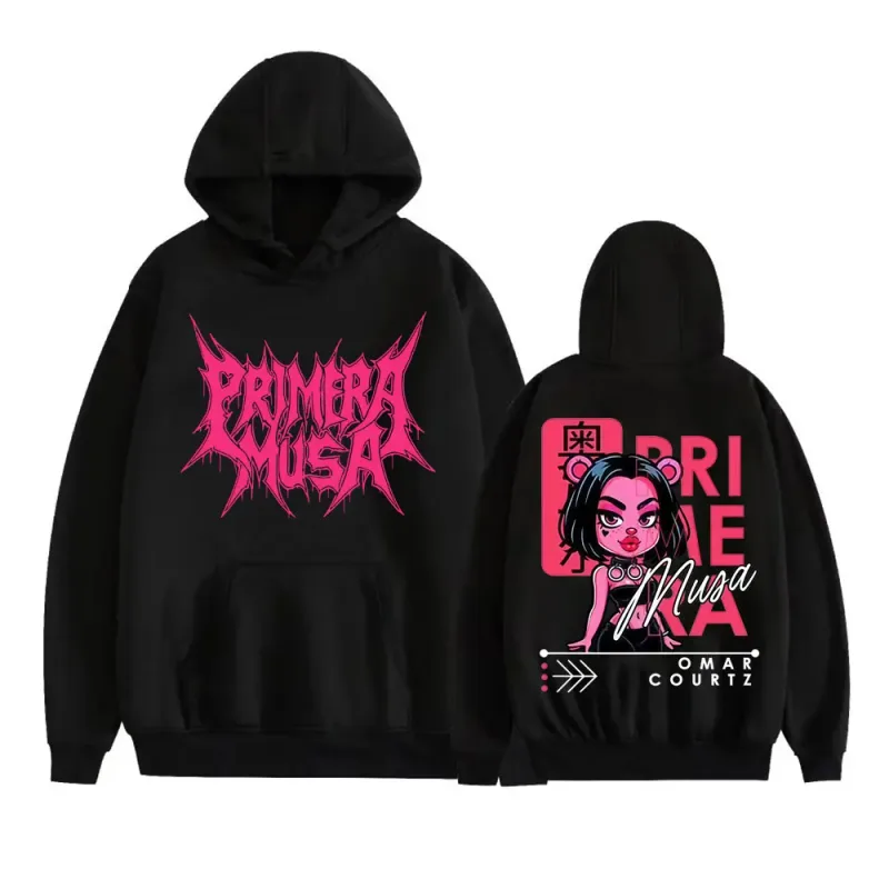 Omar Courtz Primera Musa 2025 World Tour Hoodies Men Women Vintage Hip Hop Streetwear Sweatshirts High Quality Fleece Pullovers