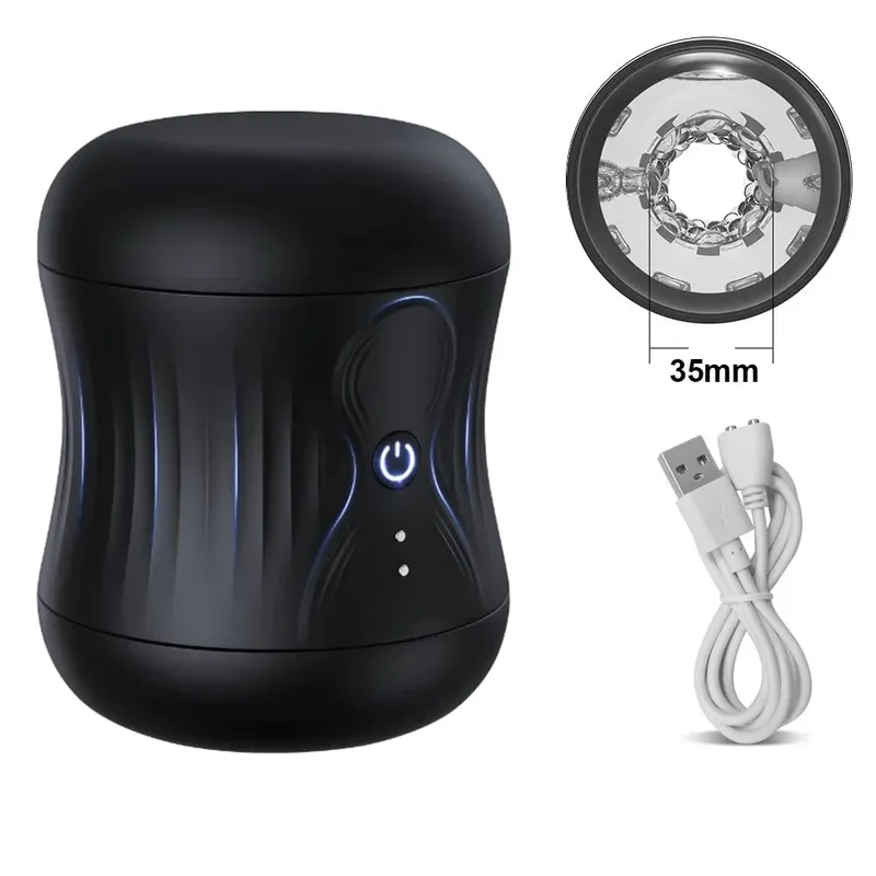 Automatic Male Masturbator Vibrating Men Open-ended Pocket Pussy Masturbation Cup Soft Silicone Adult Goods Sex Toy for Men