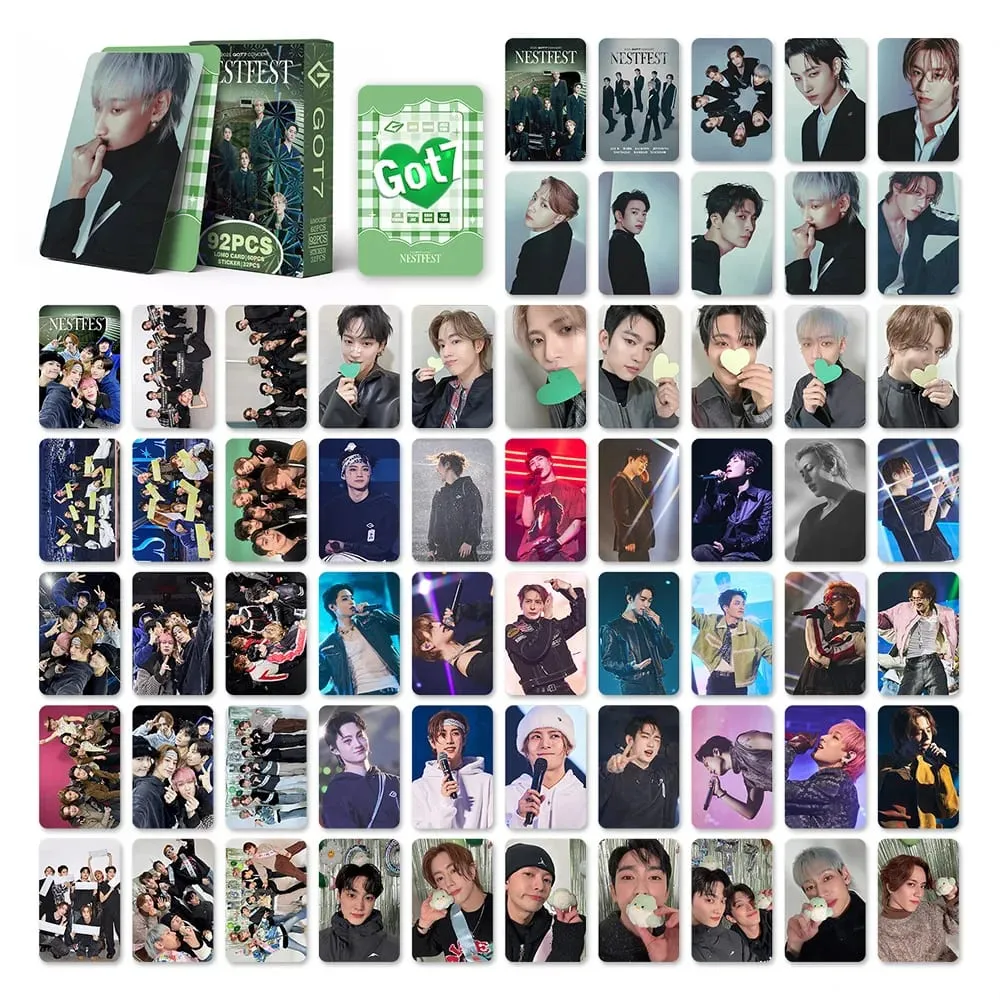 92 ชิ้น/เซ็ต GOT7 NESTFEST Holographic lomo การ์ดสติกเกอร์ Star Photocards Photo Lomo การ์ดแฟนคอลเลกชันพิมพ์การ์ด — image 3