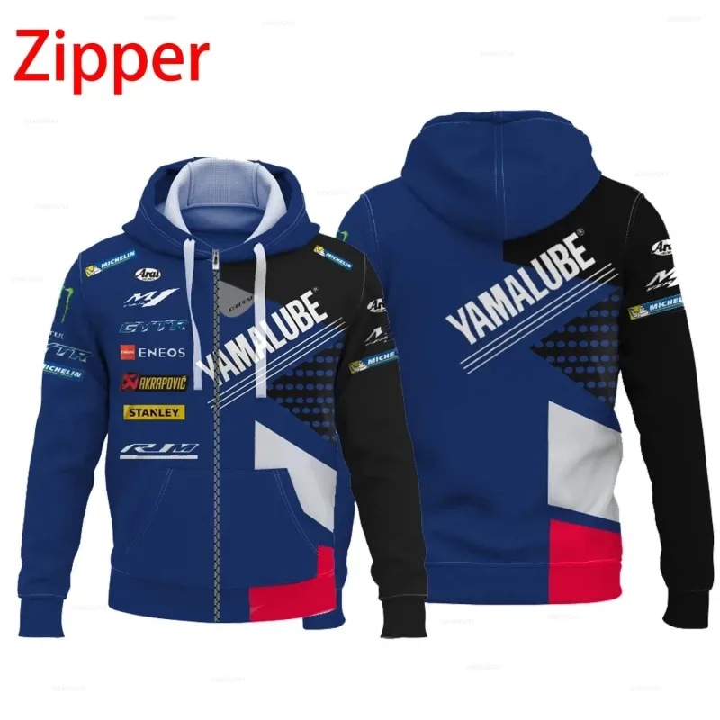 M1 Yamaha men's new fashionable printed riding jacket motorcycle hooded shirt Yamaha racing suit hooded zipper fashion top — image 6