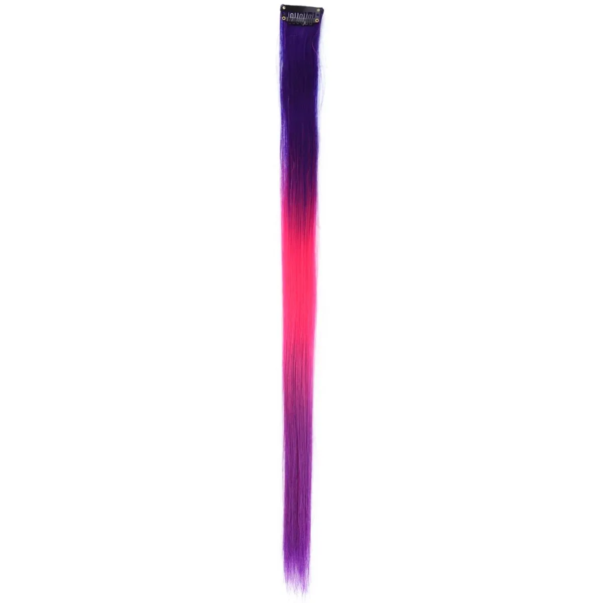 1Pcs Gradient Color Clip in Hair Extensions Party Highlights Wig Synthetic Straight Hairpiece for Girls Kids Christmas Party Use