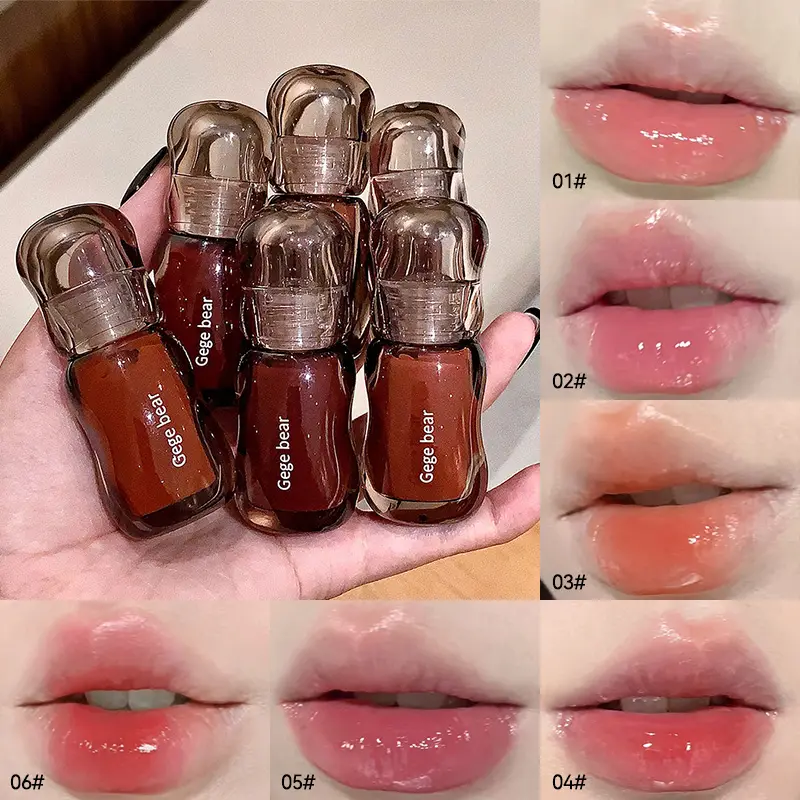 Pomadka do ust Gege Bear Crystal Gloss — Jesienno-zimowa formuła nawilżająca z lustrzanym połyskiem Wykończenie młodzieńczy efekt wypełnienia