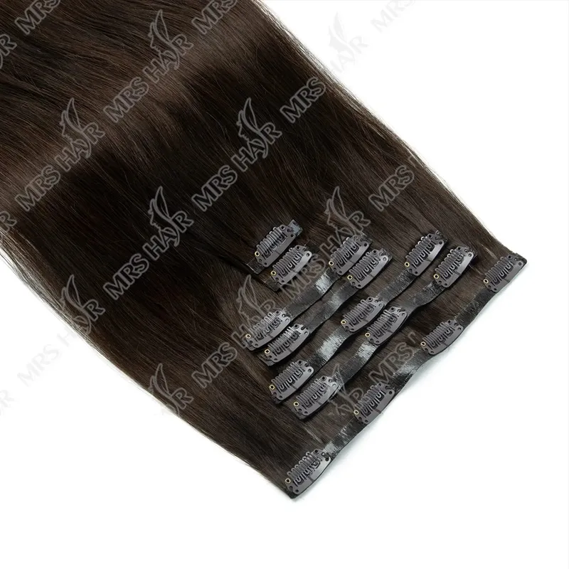 Human Hair Invisible PU Clip In Extensions Injected PU Tape Weft 7Pcs/set 12-24inch 100G 120G Clip On Hair Comfortable Wear