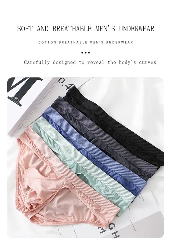 Men's Ice Silk Briefs Summer Transparent Seamless Quick-drying Man Breathable Panties Ultra-thin Underwear — image 10