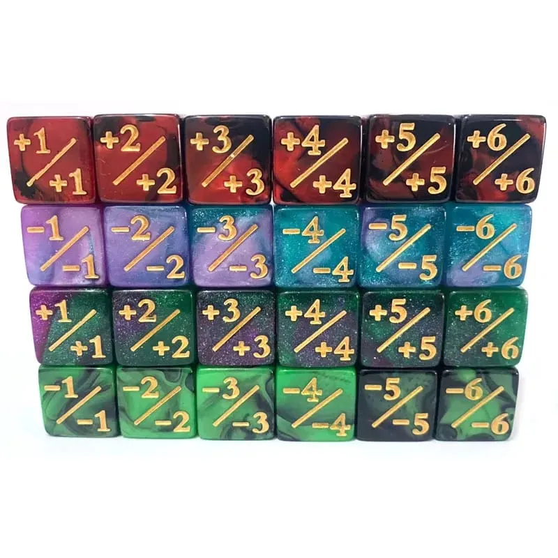 10Pcs 16mm 6 Side Dice Counters +1/-1 Dice Kids Toy Counting Dices For Magic The Gathering Token Loyalty Card Game Accessories — image 2