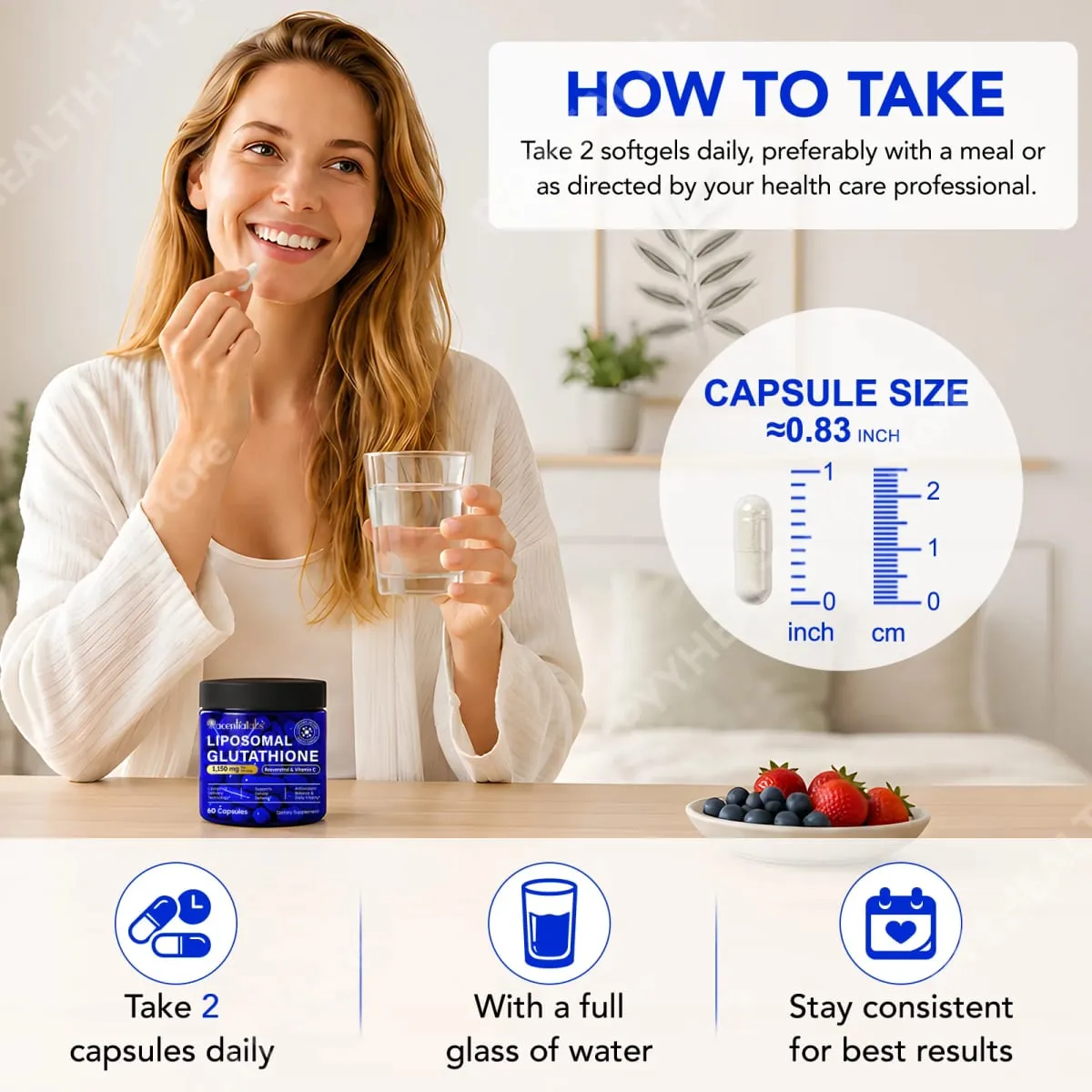 Cápsulas de glutatión liposomal con resveratrol y vitamina C para defensa antioxidante, soporte inmunológico y celular, 60 cápsulas — image 6