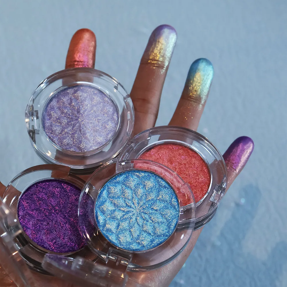 Chameleon Eye Palette Eyeshadow Palette - Customizable Duochrome Pressed Eyeshadow Set Glitter Infused Pearlescent Finish Pri — image 4