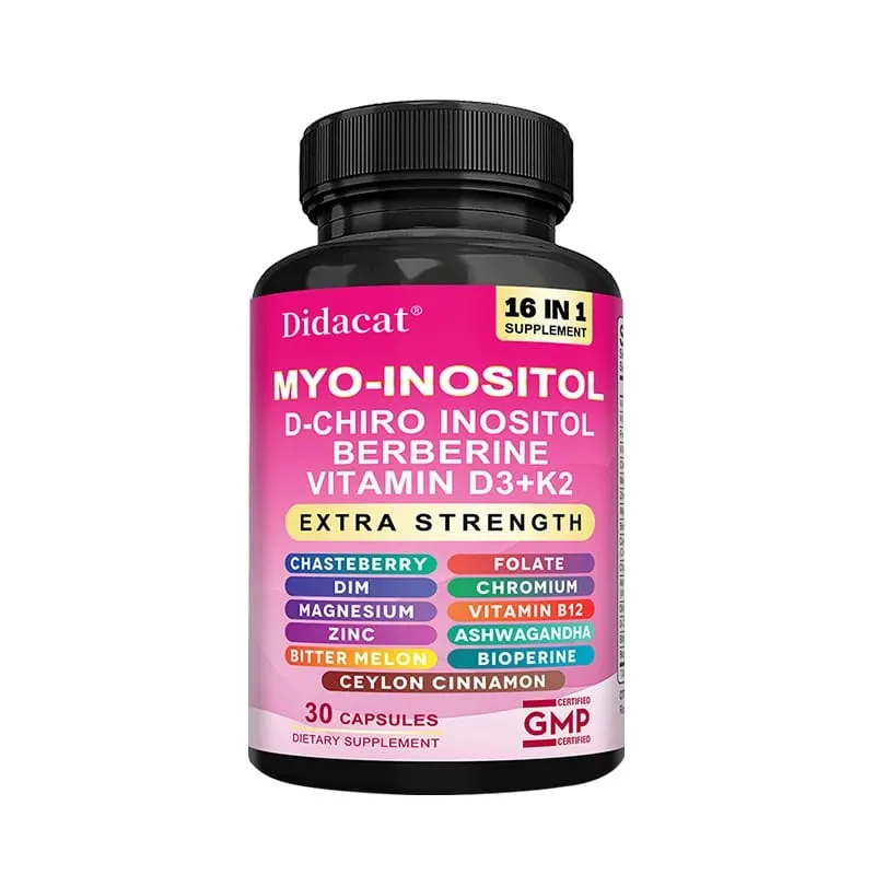 Inositol and D-Chiro-Inositol Vitamin D3+K2 Capsules Support Women's Health Balance Heart Health Promote Skin and Hair Health