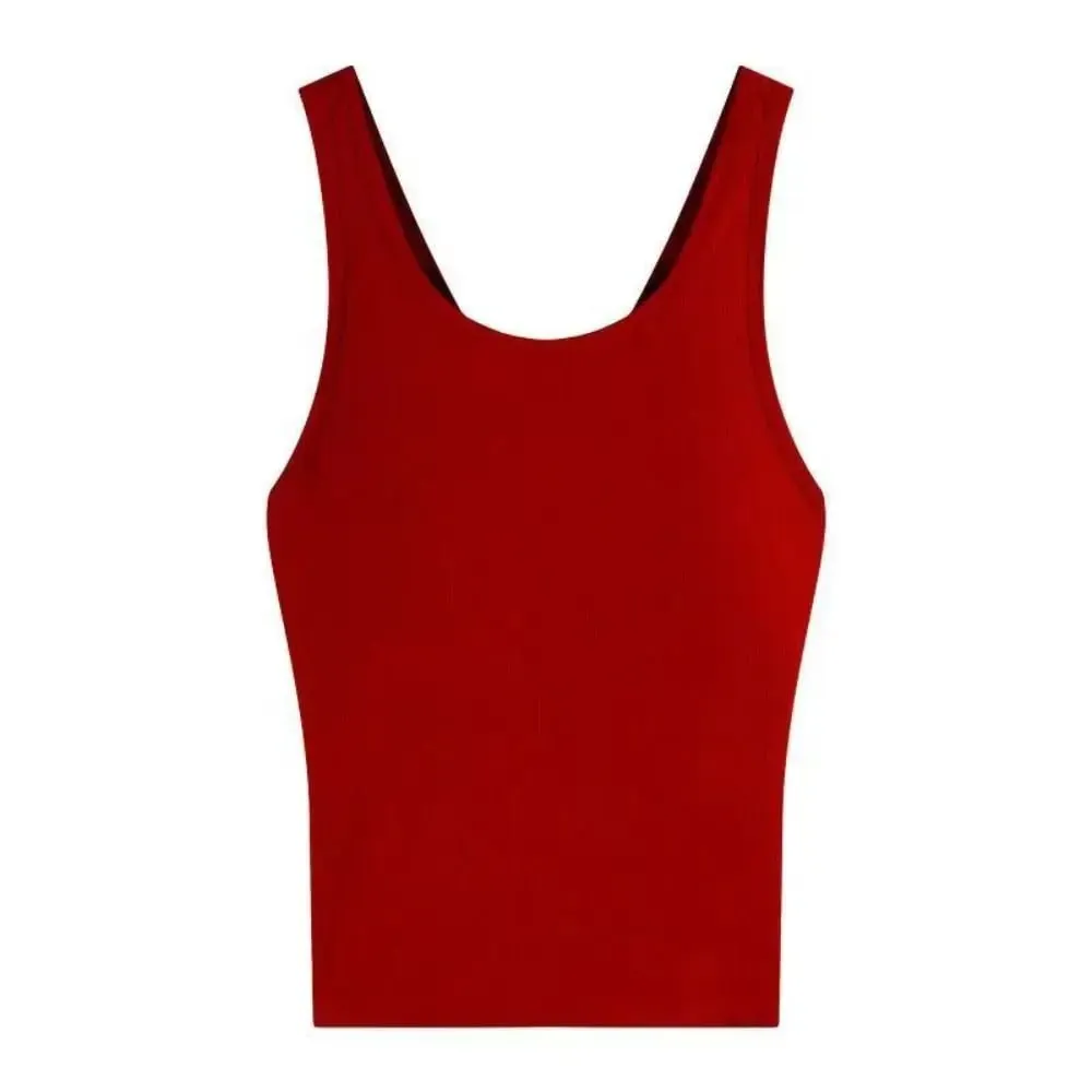 Fashion Solid Color Bodycon Top with Chest Pad Sleeveless Tank Top Clubwear Backless Vest for Women — image 4