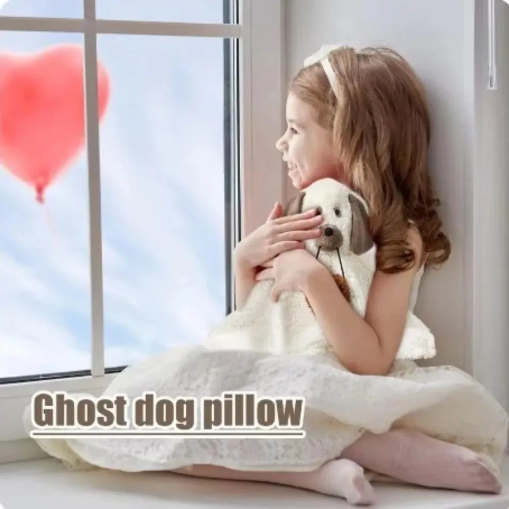 Fun Cute Ghost Dog Pillow White PP Cotton Halloween Gift Room Decoration Bat Throw Pillow Bedroom