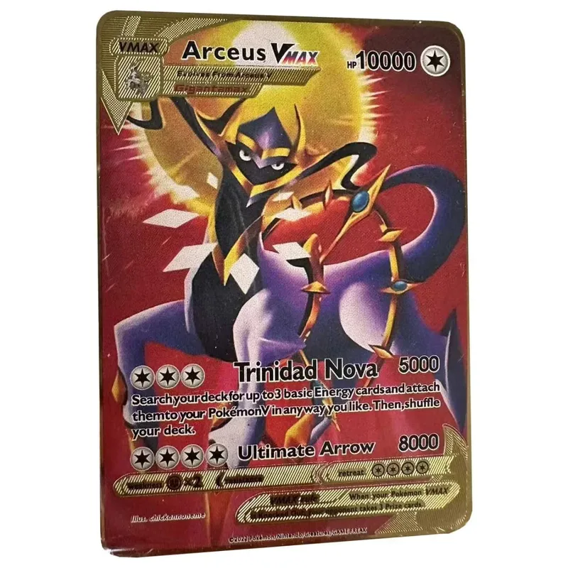 Pokemon Kartı Vmax Metal Pokémon Mektupları Pikachu Gx Mewtwo Charizard Vstar Anime Oyunları Oyuncaklar Altın Demir Oyun Kartları Çocuklar Hediyeler