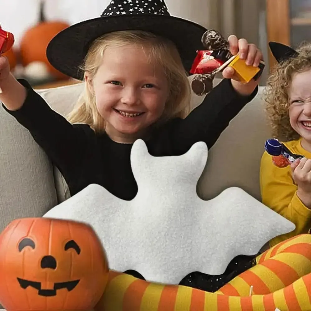 Plush Material Bat Plush Pillow Halloween Theme Soft Fabric Bat Modeling Pillow Black White Brown Stuffed Animal Plush For Girls