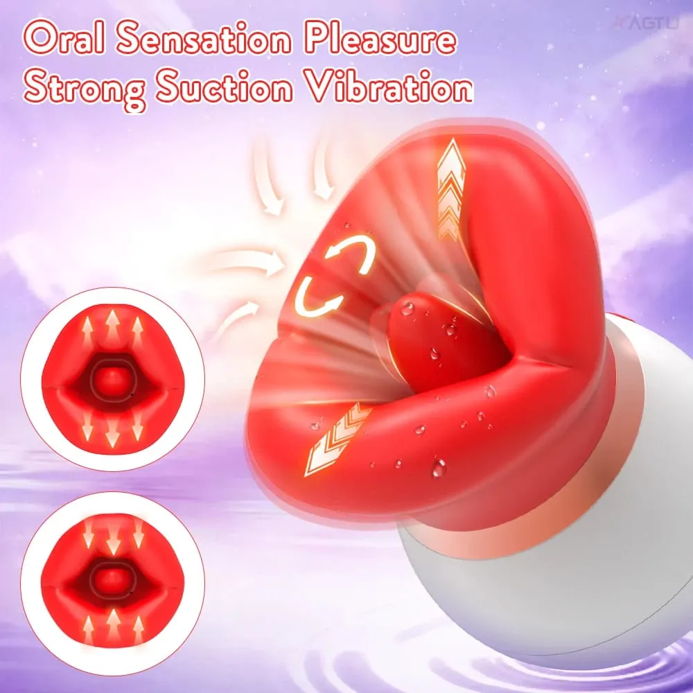 Powerful sucking vibrator female tongue licking sex toys sucker female oral nipple stimulator adult electric sex toys. — image 4