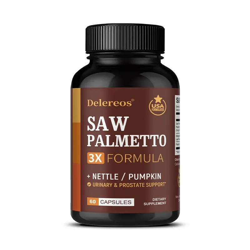 Saw Palmetto Capsules with Stinging Nettle Promote Prostate Health Reduce Baldness and Thinning Hair Men’s Daily Wellness