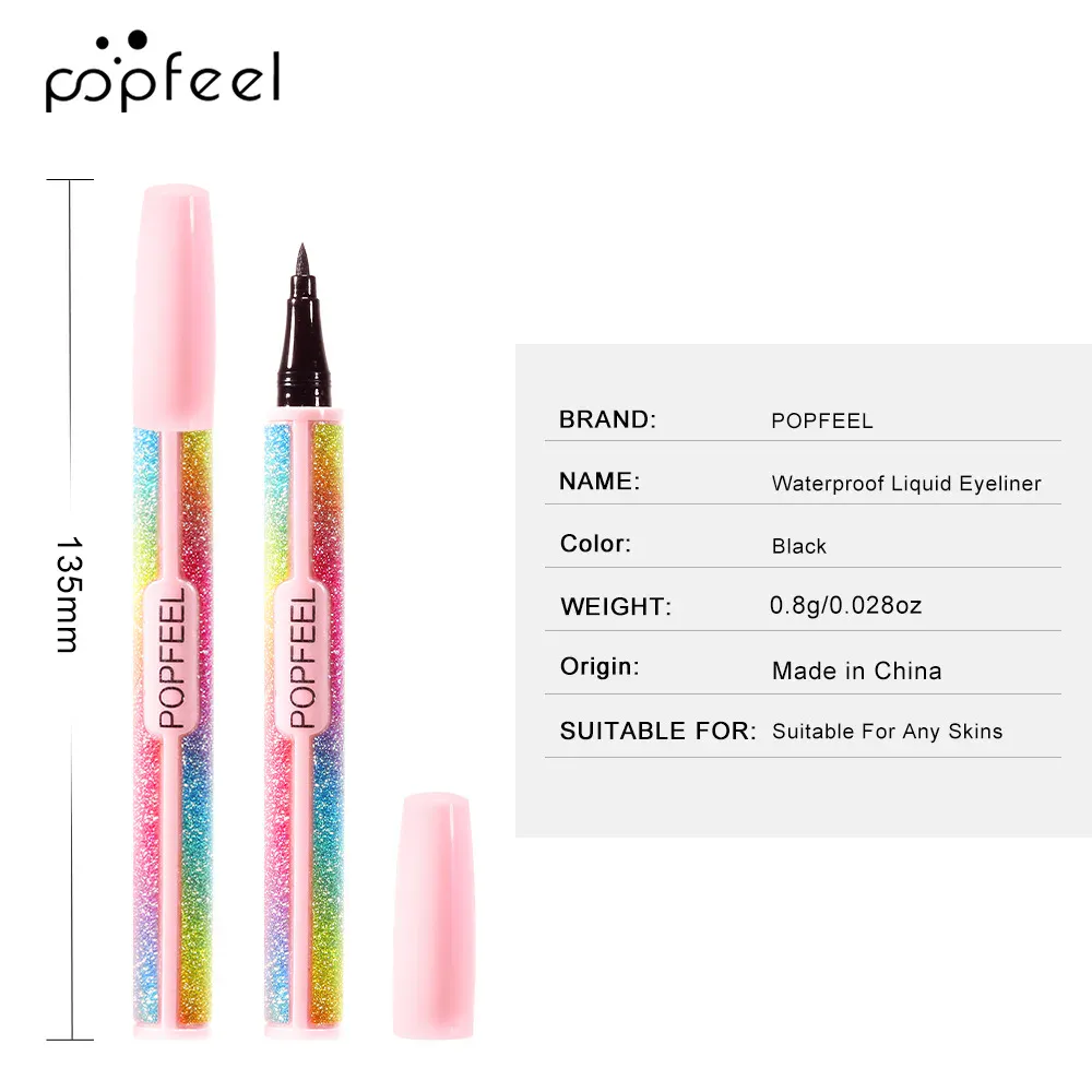 Best-Selling Popfeel Black Liquid Eyeliner Pen Make up for Women Lasting Quick Drying Arrow Smooth Eye Liner Pencil Cosmetic New